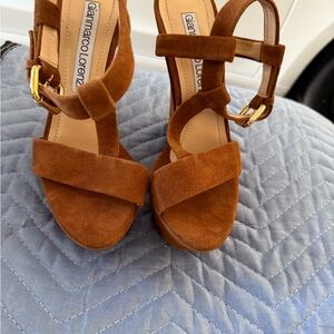 Gianmarco Lorenzi Brown Platform Shoes with Chunky Heel